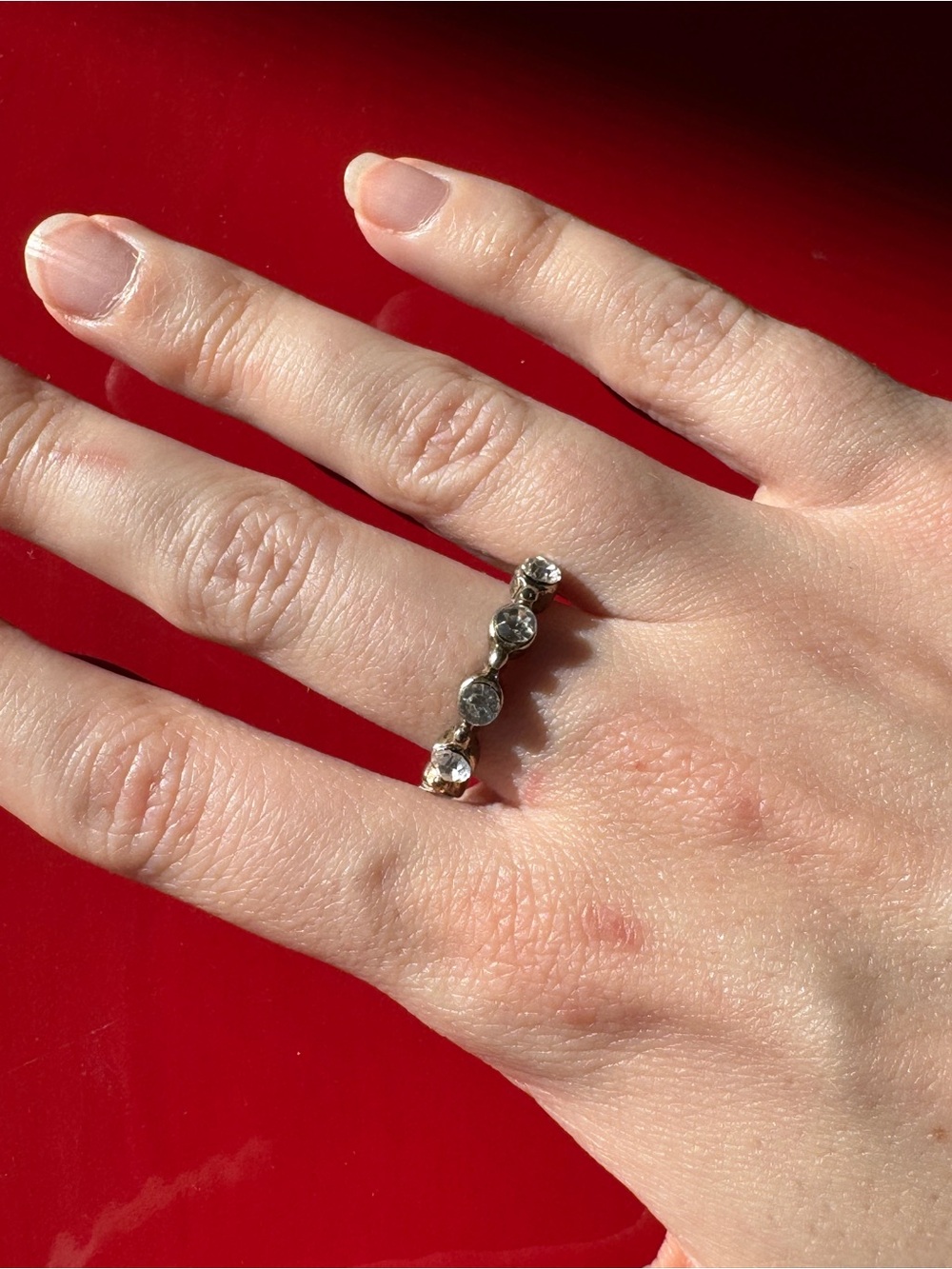 Gold-Toned Round-Cut Ring